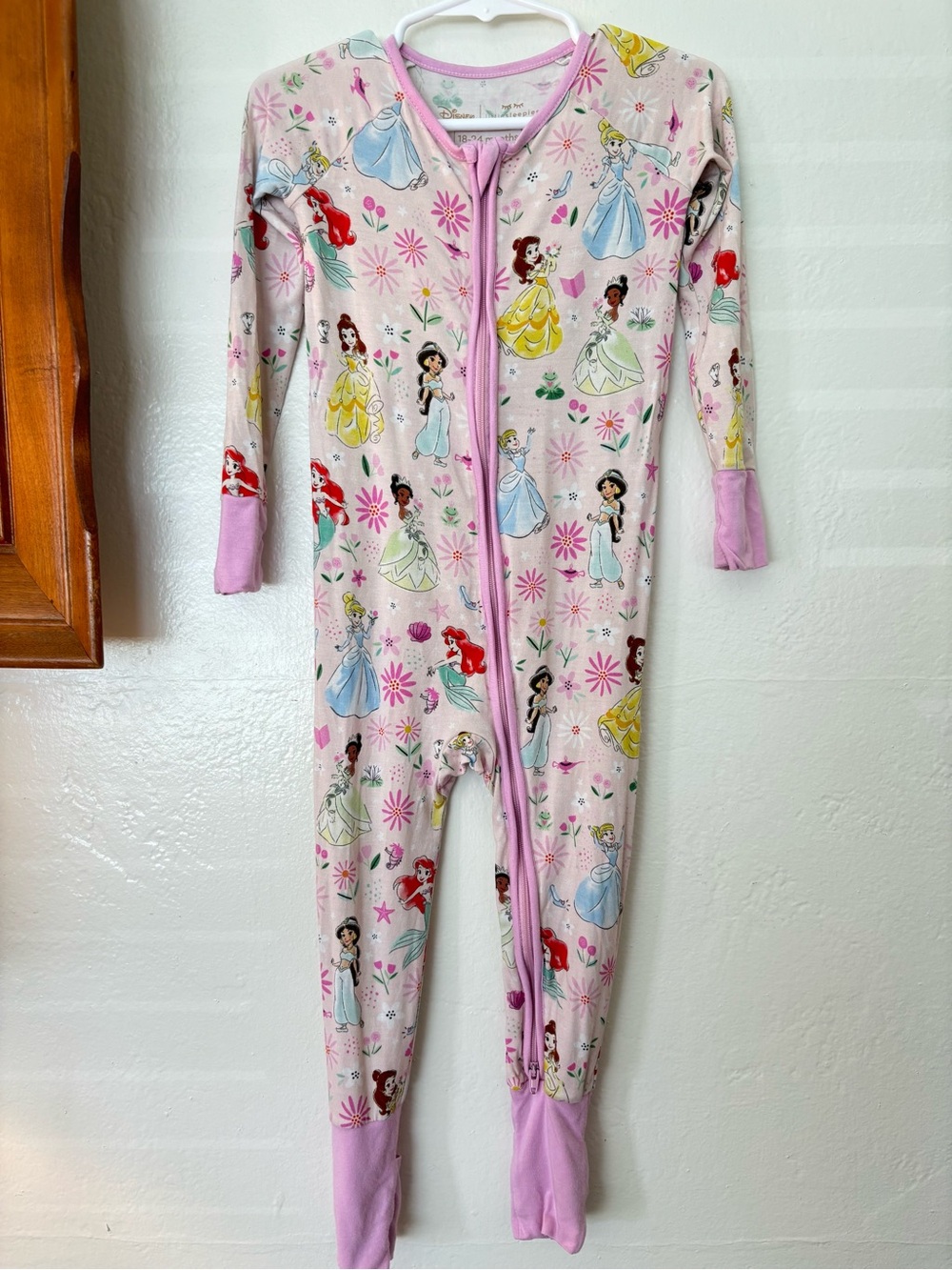 Little Sleepies Pink Disney Princess Footed One-Piece Pajama